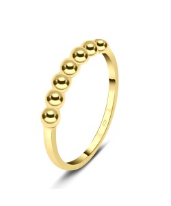 Gold Plated Dot Style Silver Ring NSR-3249-GP